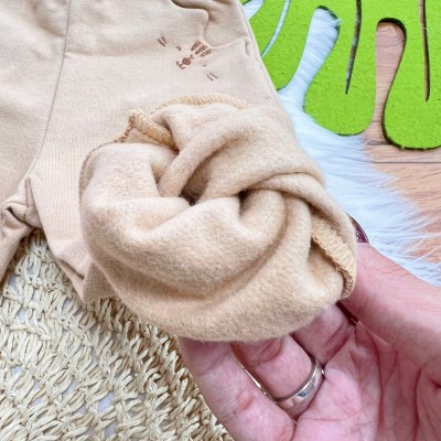 Conj. Blusa Manga Longa Baby Bear e Calça de Moletom - Laranja e Areia